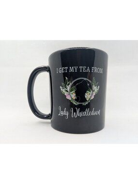 Mug Bridgerton inspired I get my tea from Lady Whistledown black silhuoette
